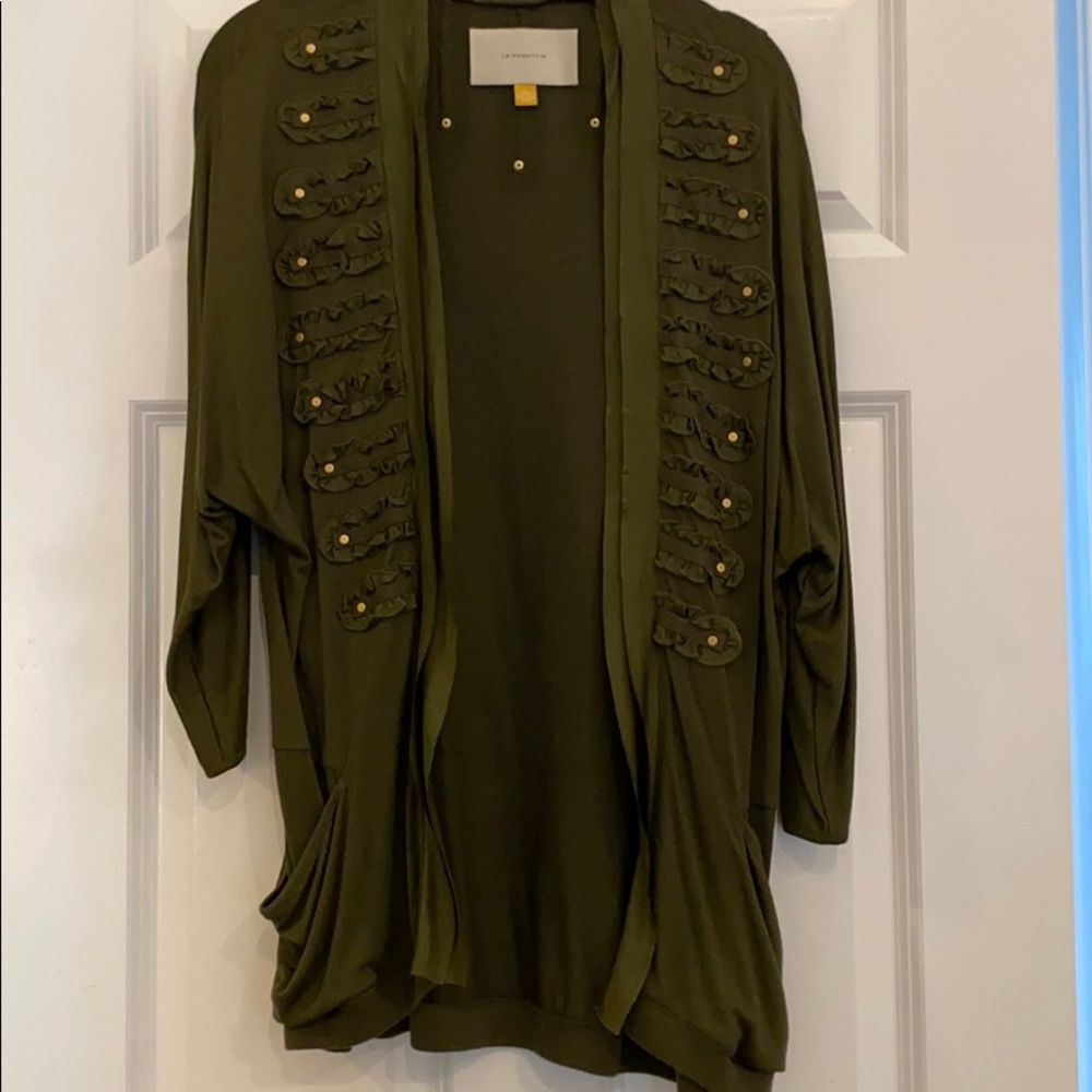 Leifsdottir green cardigan size small
